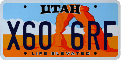 UT license plate X606RF