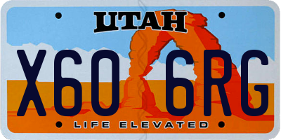UT license plate X606RG
