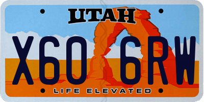 UT license plate X606RW