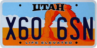UT license plate X606SN