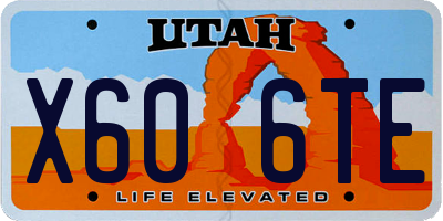 UT license plate X606TE