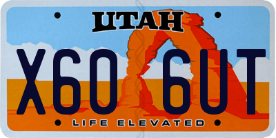 UT license plate X606UT