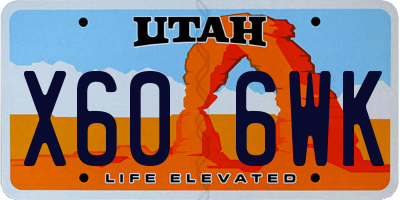 UT license plate X606WK