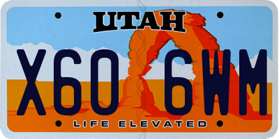 UT license plate X606WM