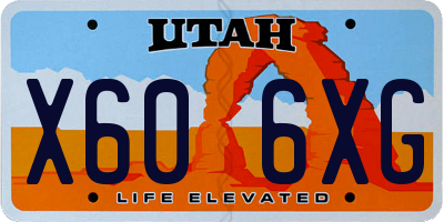 UT license plate X606XG