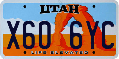 UT license plate X606YC