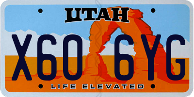 UT license plate X606YG