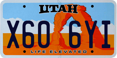 UT license plate X606YI