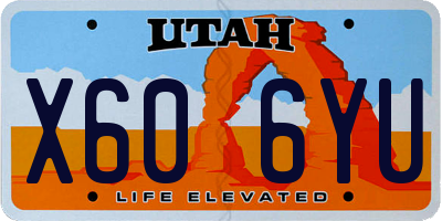 UT license plate X606YU
