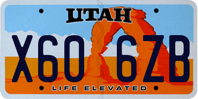 UT license plate X606ZB