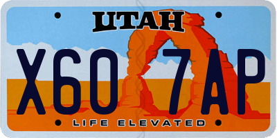 UT license plate X607AP