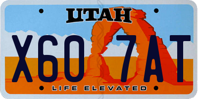UT license plate X607AT