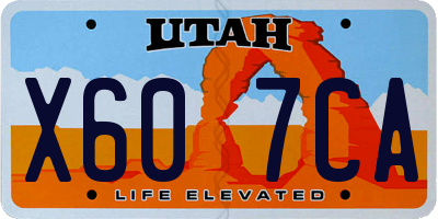 UT license plate X607CA