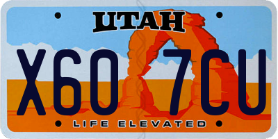 UT license plate X607CU