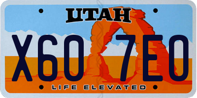 UT license plate X607EO
