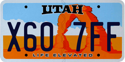 UT license plate X607FF