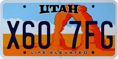 UT license plate X607FG