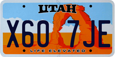 UT license plate X607JE
