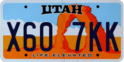 UT license plate X607KK