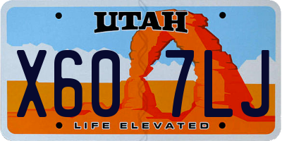 UT license plate X607LJ
