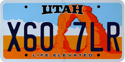 UT license plate X607LR
