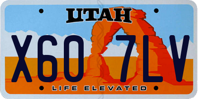 UT license plate X607LV