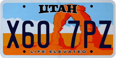 UT license plate X607PZ