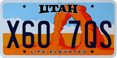 UT license plate X607QS