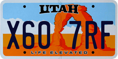UT license plate X607RF