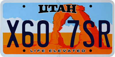 UT license plate X607SR