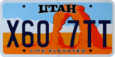 UT license plate X607TT
