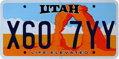 UT license plate X607YY