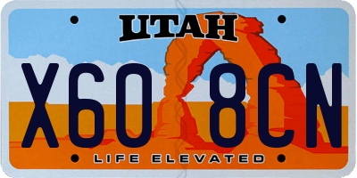 UT license plate X608CN