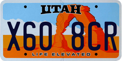 UT license plate X608CR