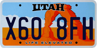 UT license plate X608FH