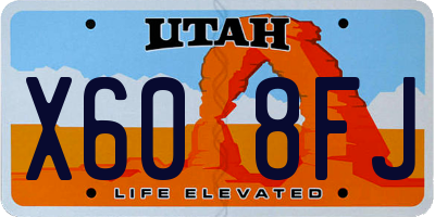 UT license plate X608FJ