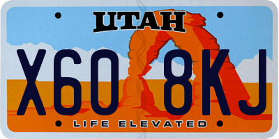 UT license plate X608KJ