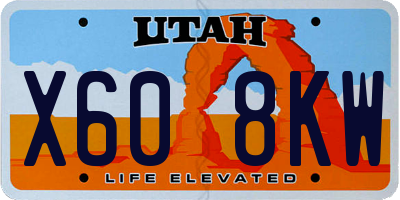 UT license plate X608KW