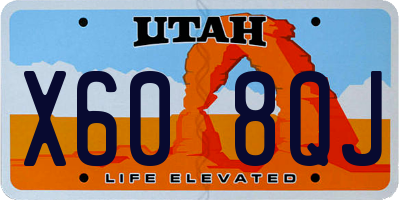UT license plate X608QJ