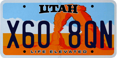 UT license plate X608QN