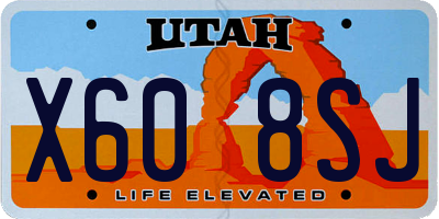 UT license plate X608SJ