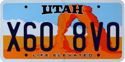 UT license plate X608VO