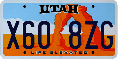 UT license plate X608ZG