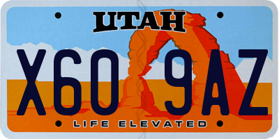 UT license plate X609AZ