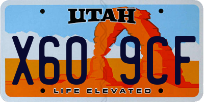 UT license plate X609CF