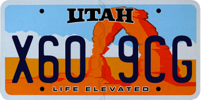 UT license plate X609CG
