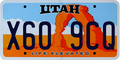UT license plate X609CQ
