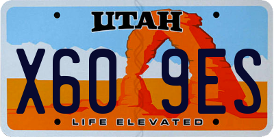 UT license plate X609ES