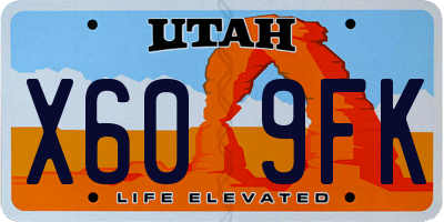 UT license plate X609FK