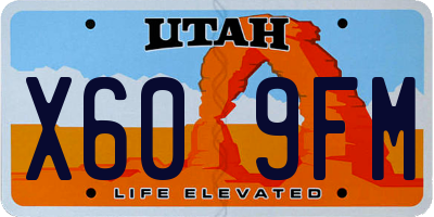 UT license plate X609FM